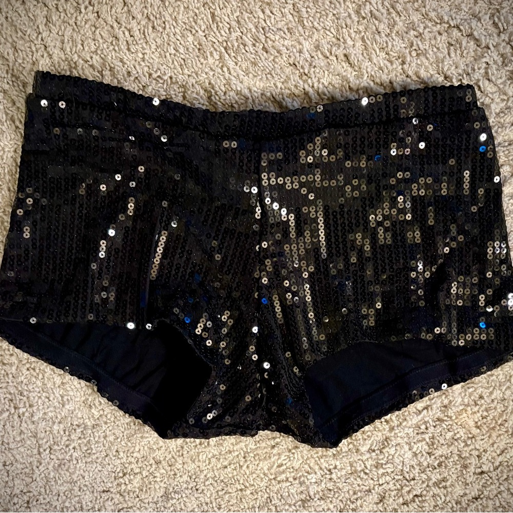 Black Sequin Booty Shorts